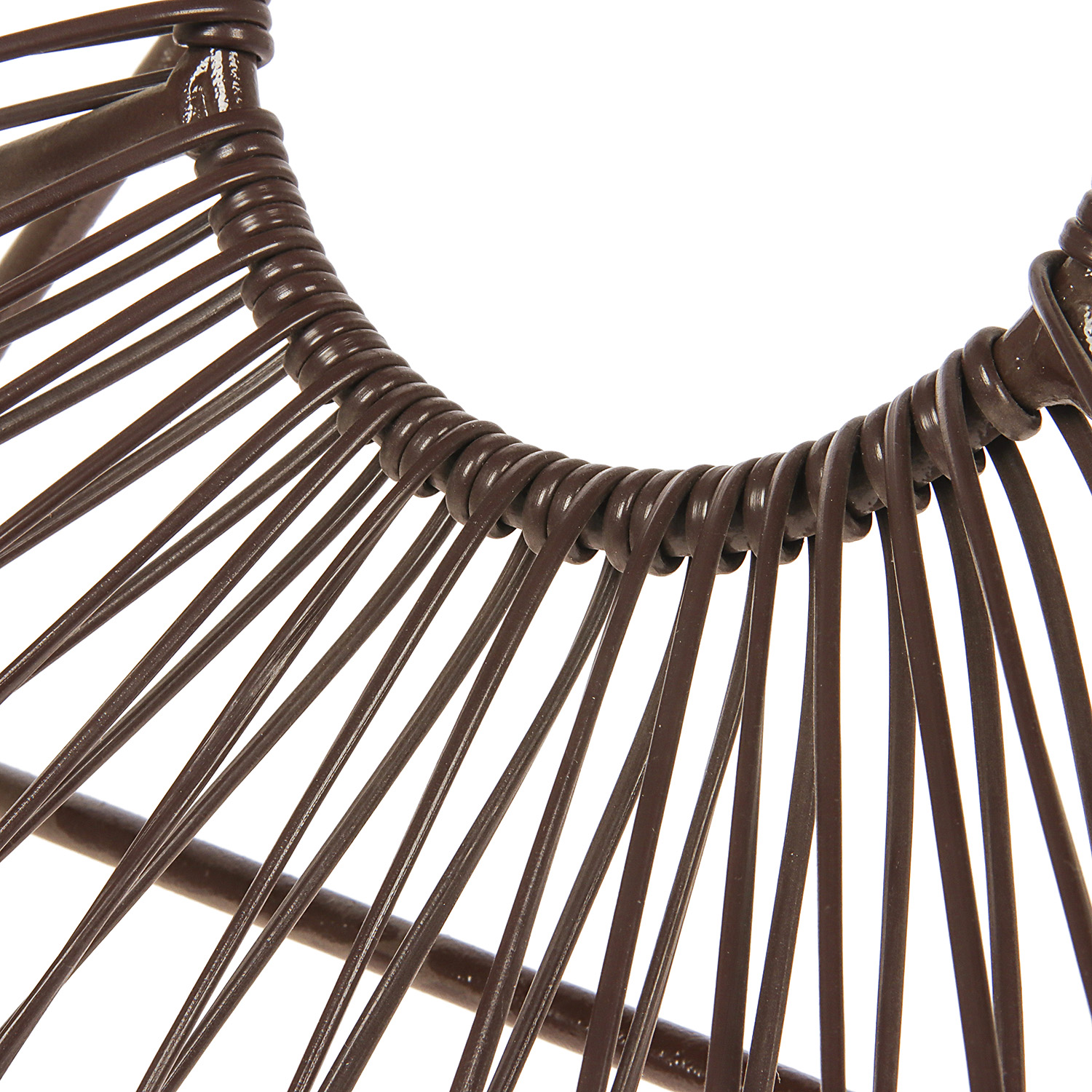 Набор дачной мебели "Ракушка" стол (стекло) 50 см + 2 кресла (до 120 кг), полиротанг коричневый *1