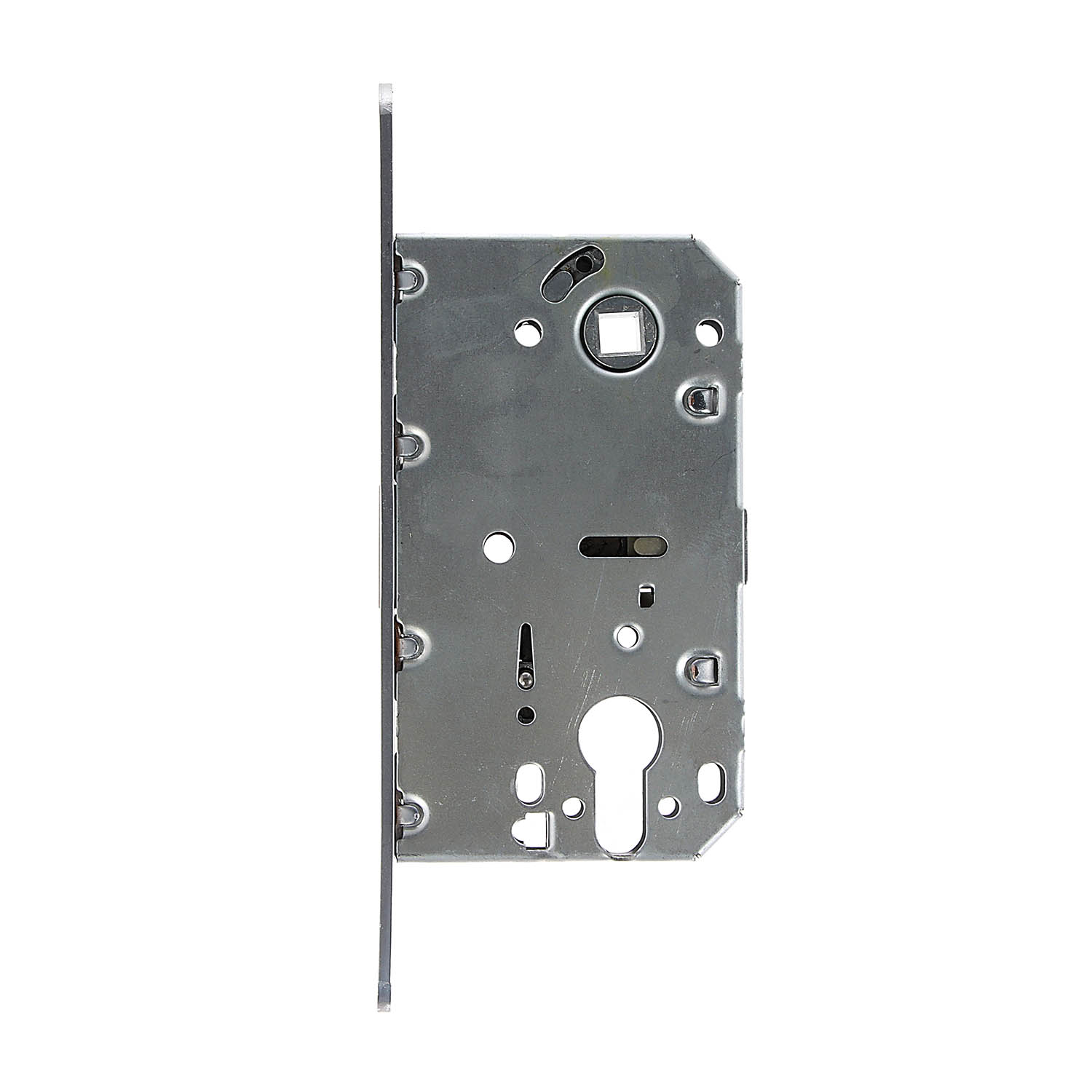 Защелка врезная п/ручку и цил.мех. ХРОМ сатинированный МАГНИТНАЯ 5300-MC-CRS Code Deco*1/40