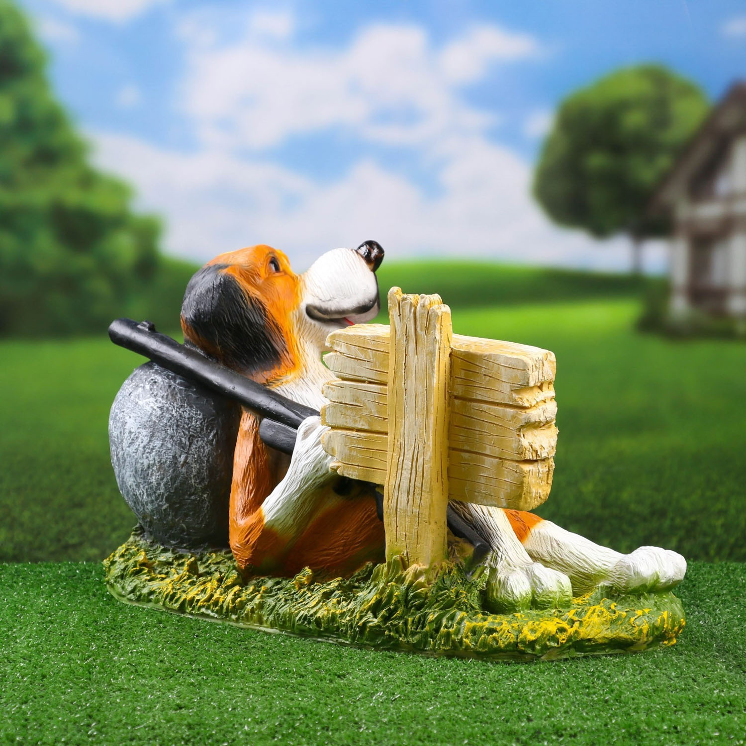 Садовая фигура "Собака Барри лежачая - Только для друзей", 47х22х26 см   9508733