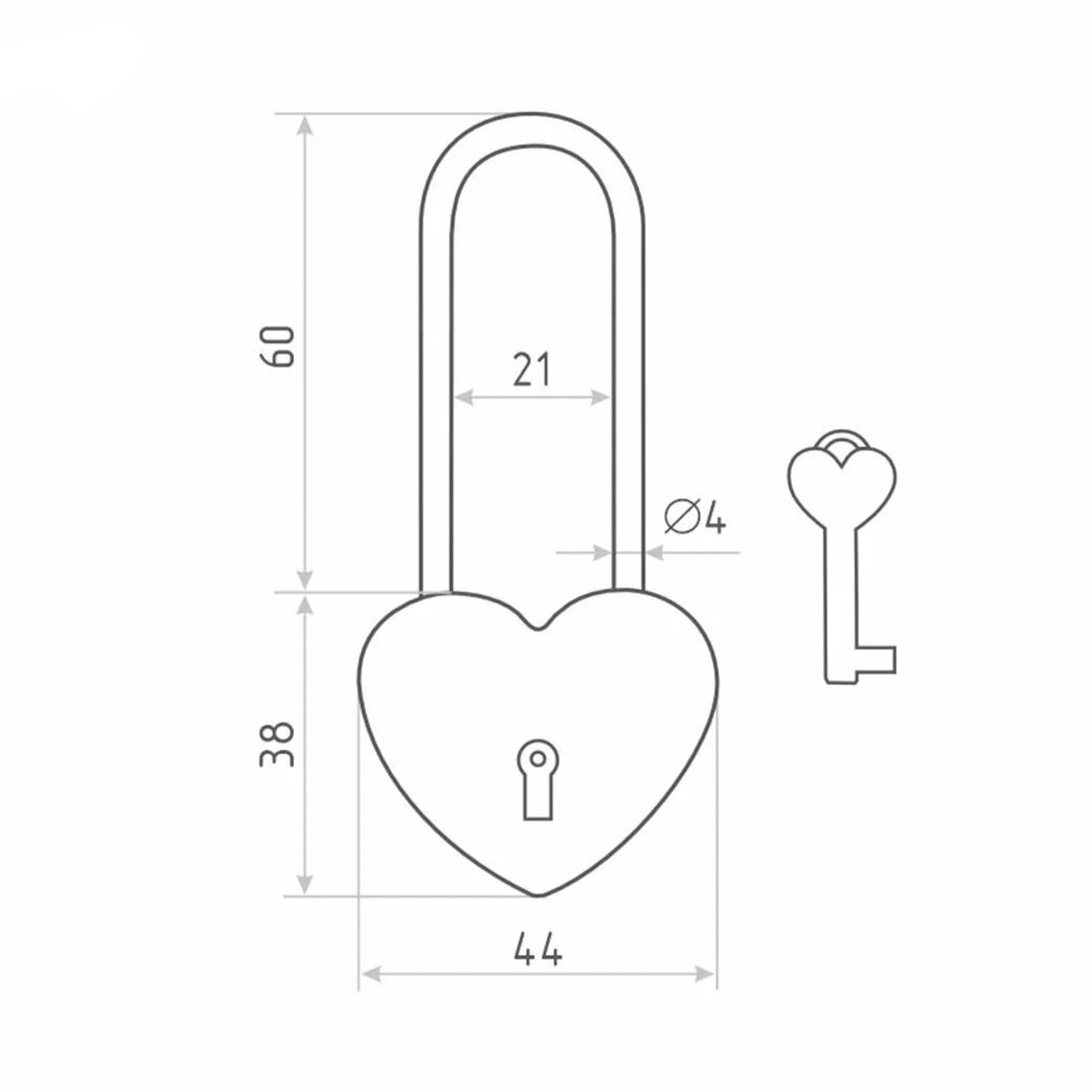 Замок навесной СВАДЕБНЫЙ красный 622 Нора-М *1/12