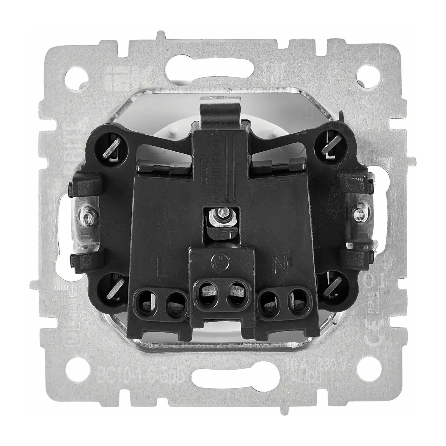 Механизм розетки "BRITE" 1-мест. белая с заземлением 16 А IEK BR-R11-16-K01-F  *10/100