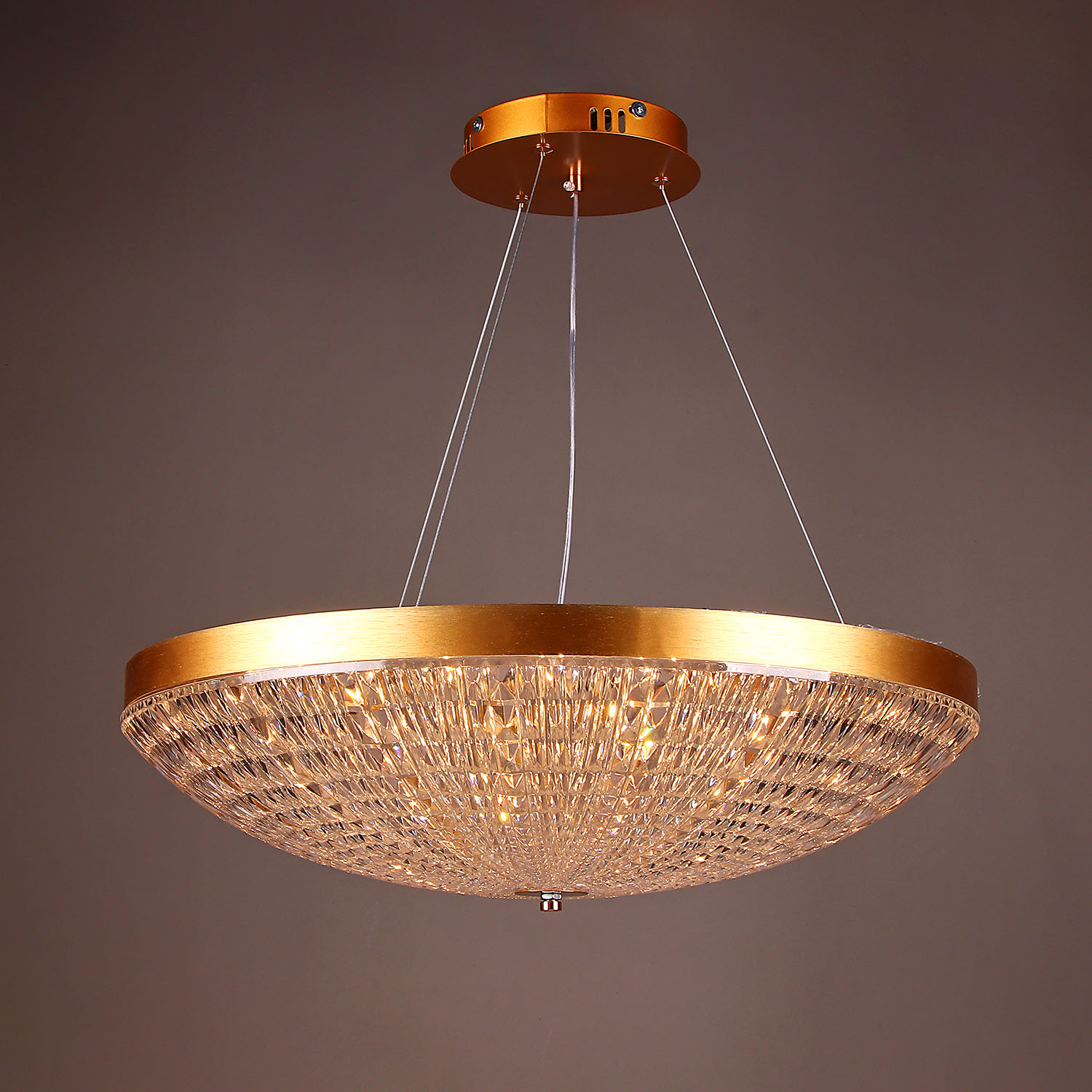 Светильник подвесной светодиодный 9212/100W gold 580 мм 3 реж., пульт S=25м2  VERNER LIGHTING *1
