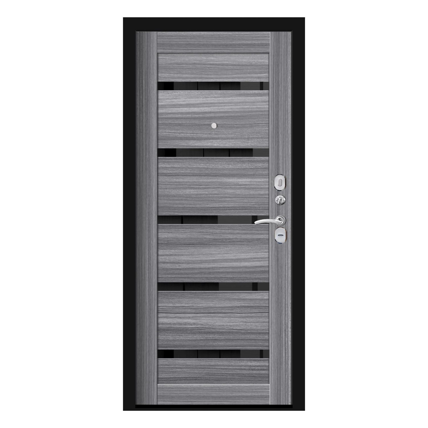 Дверь входная Двери Гуд Хит Nova, 960х2050х70 мм, правая, черный шелк/сандал серый