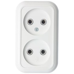 Розетка "Валентина" ОП 2-мест. белая РА10-382 *10/50
