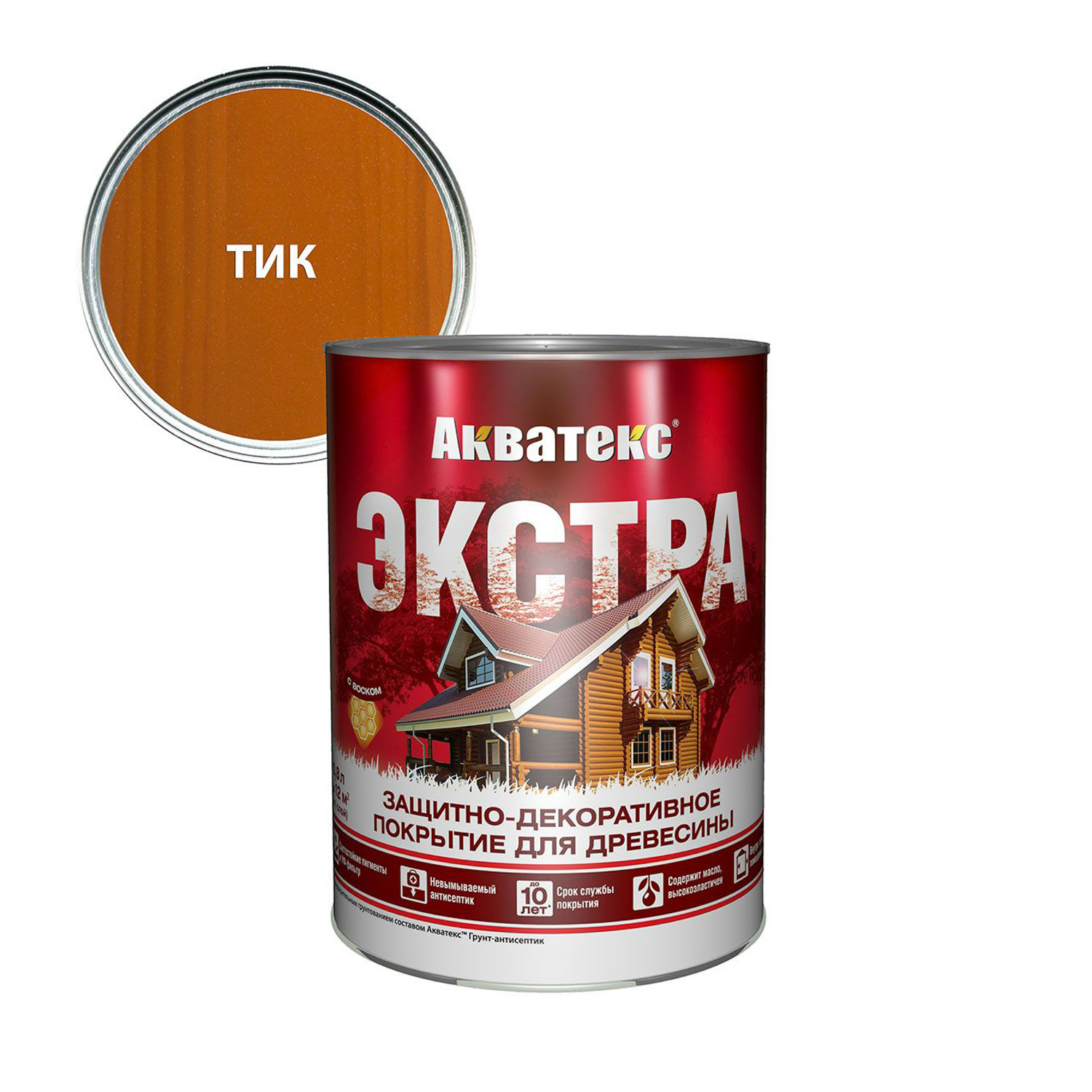 Защитно-декоративное покрытие для древесины алкидное тик 2,7 л Акватекс-ЭКСТРА *1/4/144