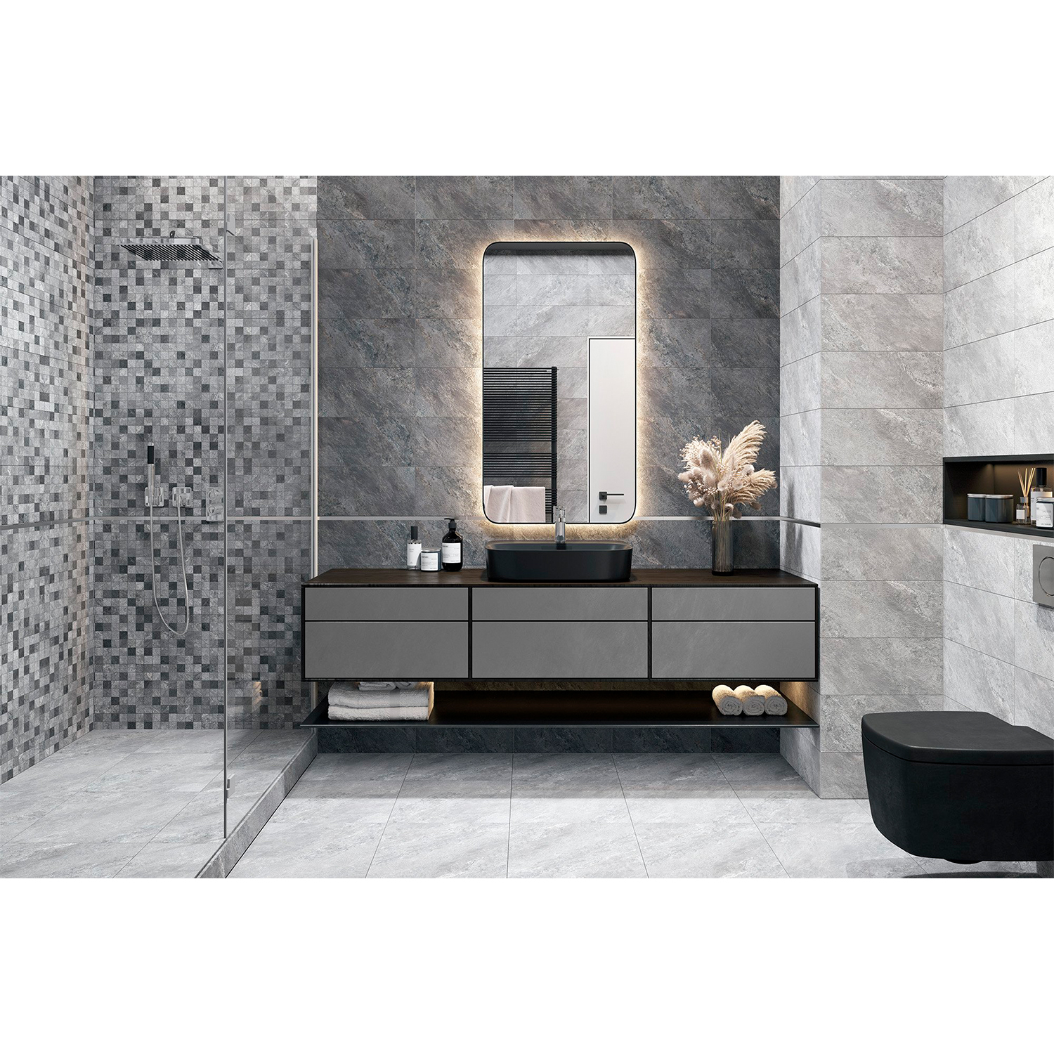 Плитка настенная Balance темно-серая 400*200*7 1039-8218-1032 2 СОРТ Global tile *1,81 кв.м/86,88