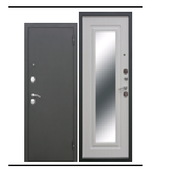 Дверь металлическая 6 см Царское зеркало Серебро Белый ясень 860х2050 ЛЕВАЯ ФЕРРОНИ *1