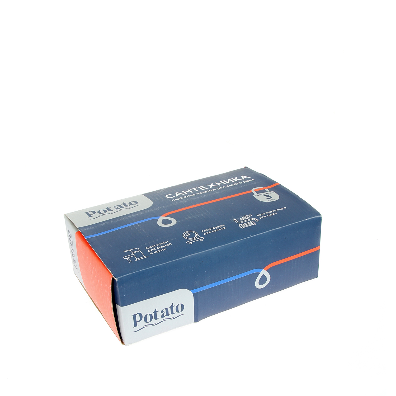 Смеситель для умывальника Potato P1009, короткий излив, рычажный