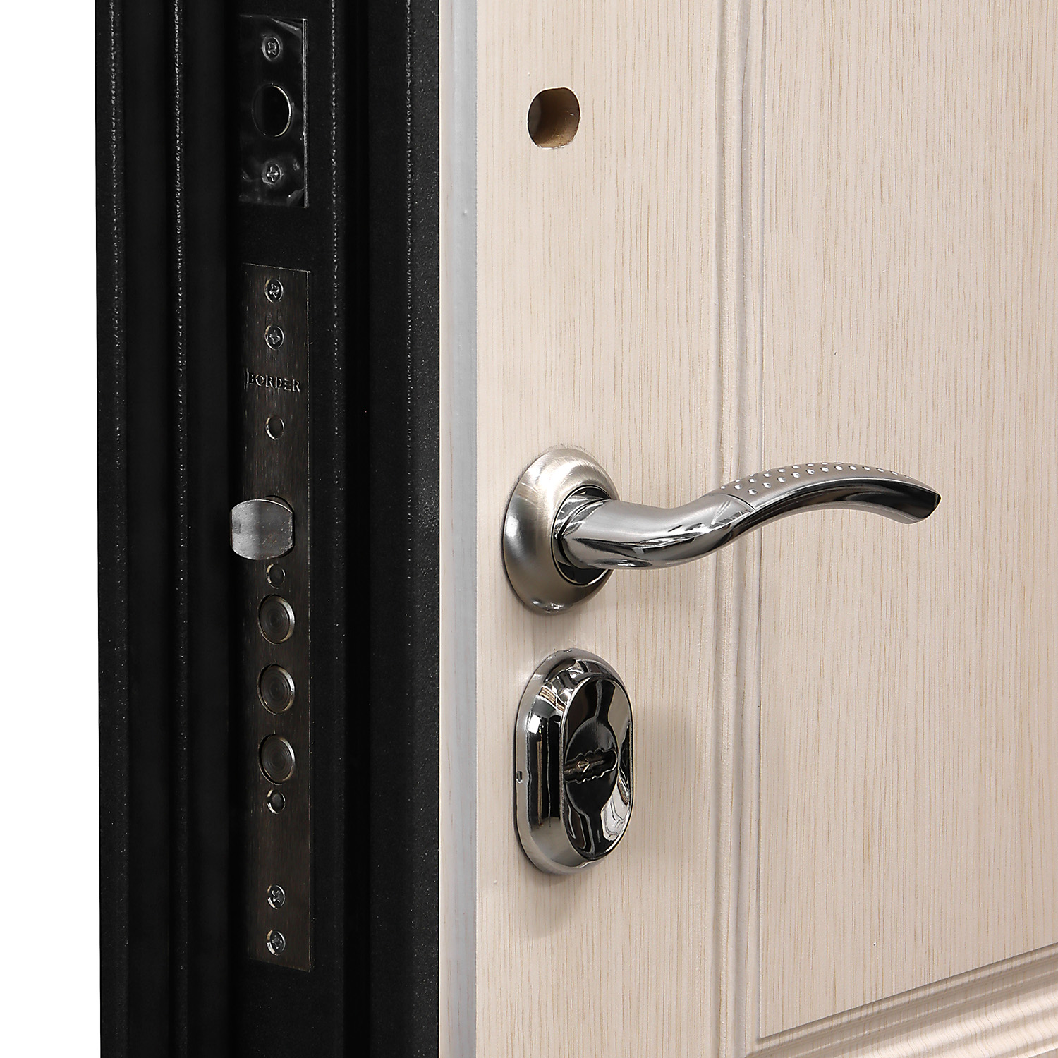 Дверь металлическая 11,5 см ТЕРМАЛЬ Элит лиственница беленая 960х2050 ЛЕВАЯ ТЕРМОРАЗРЫВ *1