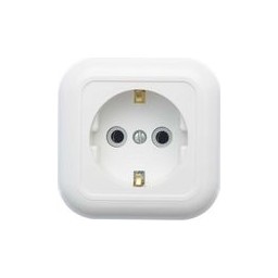 Розетка "Валентина" ОП 1-мест. белая с з/к РА16-638 *10/45
