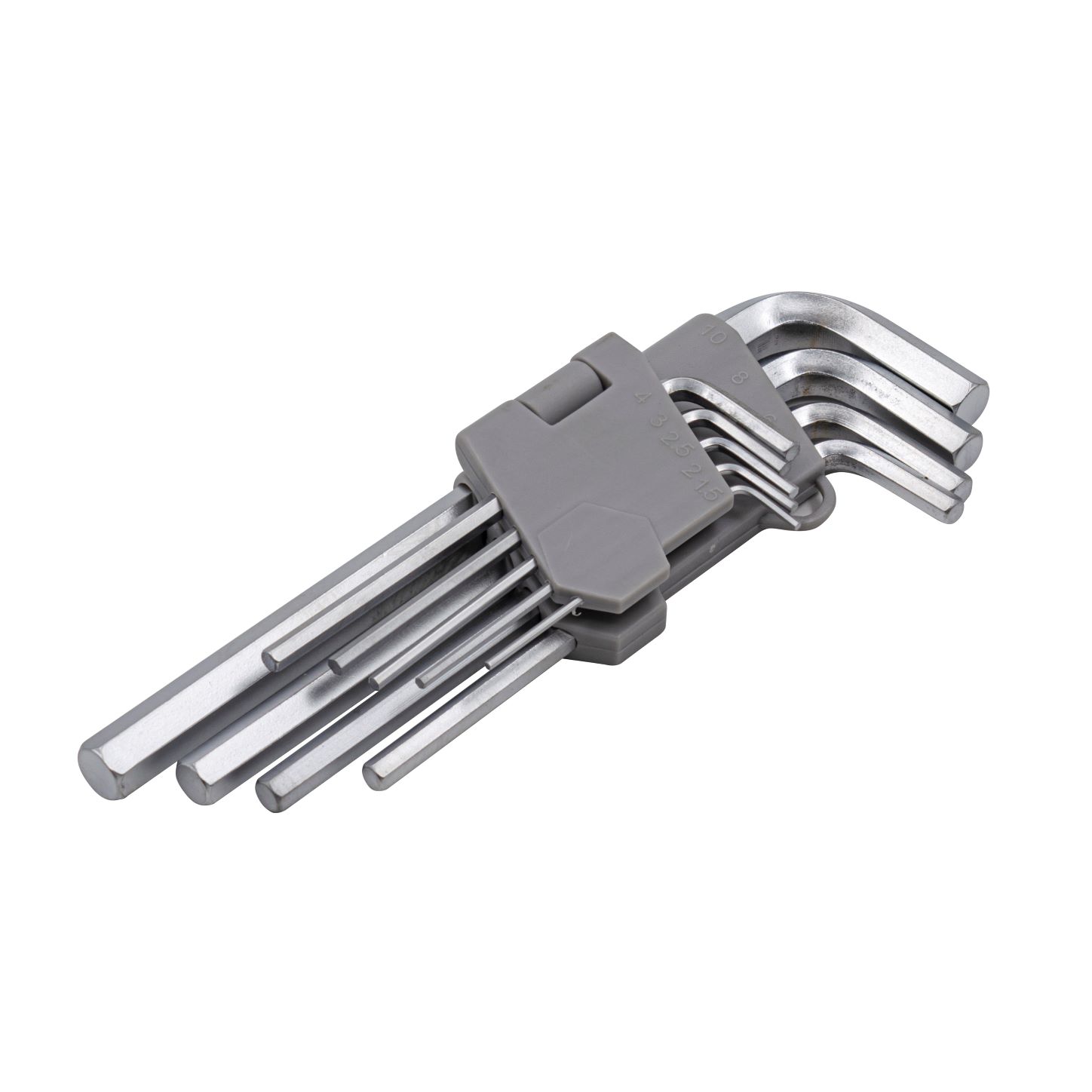 Набор ключей имбусовых  9 шт 1,5-10 мм удлиненные Cr-V сатин HEX.арт.43-2-109 Ремоколор *1/6/60