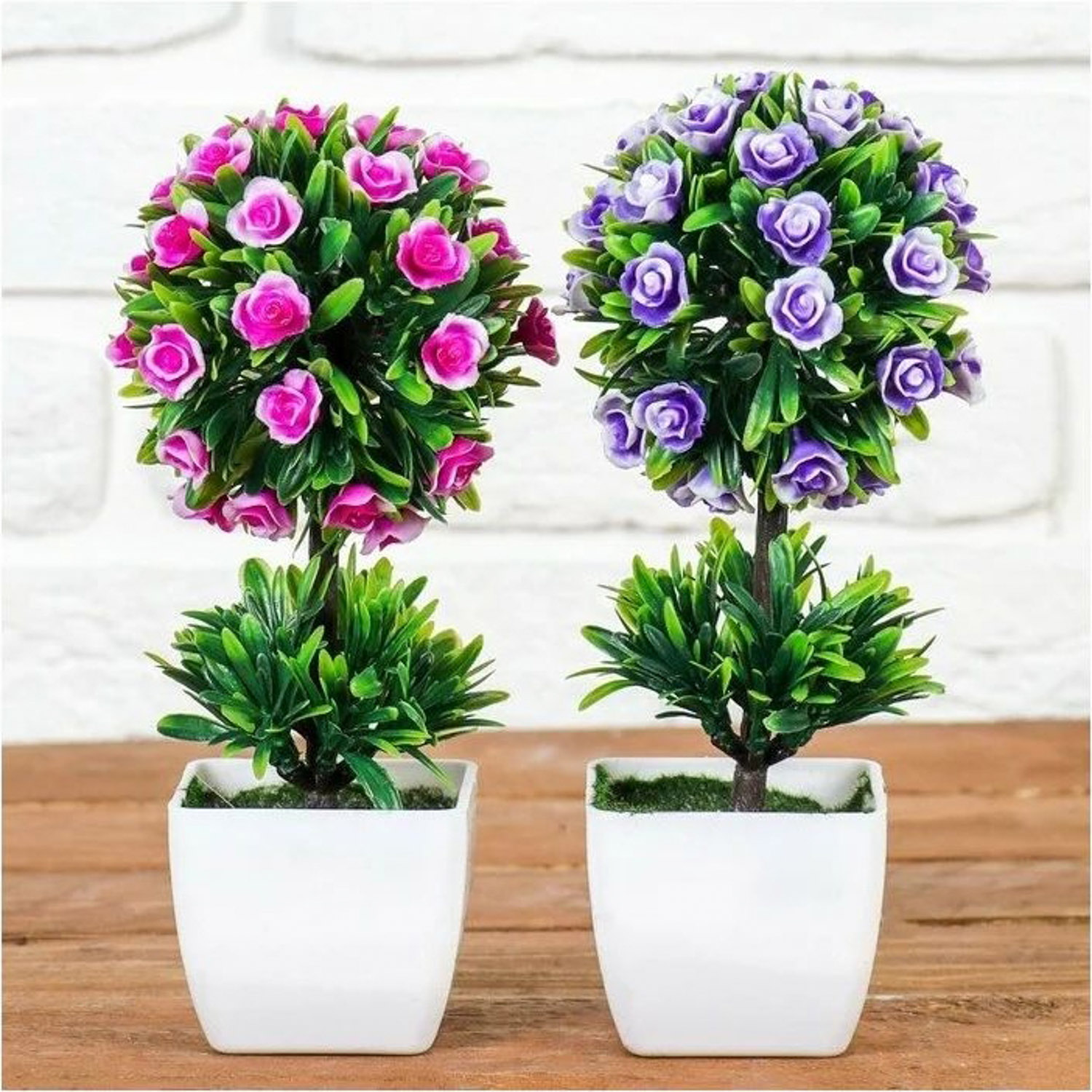 Бонсай "Деревце с розочками в кустах" 7*21 см, микс   3792271