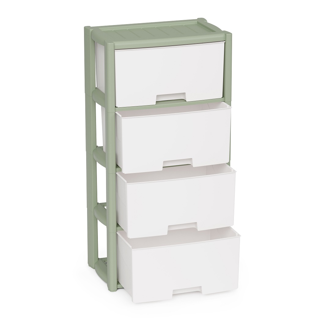 Комод пластм. "Колорит" 4 ящика выс.940мм, шир.475мм, гл.300мм Зелёный М9041"ЗПИ "Альтернатива" *1 Комод пластм. "Колорит" 4 ящика выс.940мм, шир.475мм, гл.300мм Зелёный М9041"ЗПИ "Альтернатива" *1