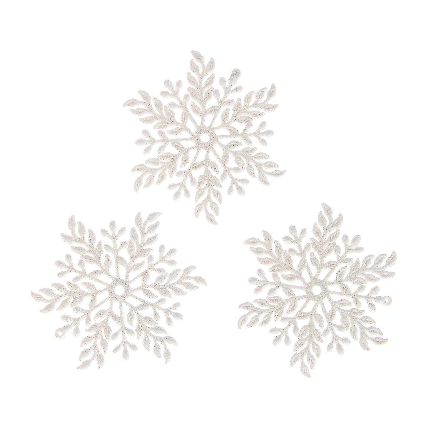 Подвеска "Волшебная снежинка" 11,5 см (набор 3 шт), Белый