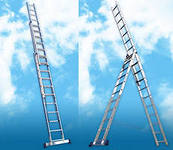 Лестница-стремянка алюм. универс.складная 3-секц. х10ст. общ.дл.6,74м 4310 "UFUK Pro" *1