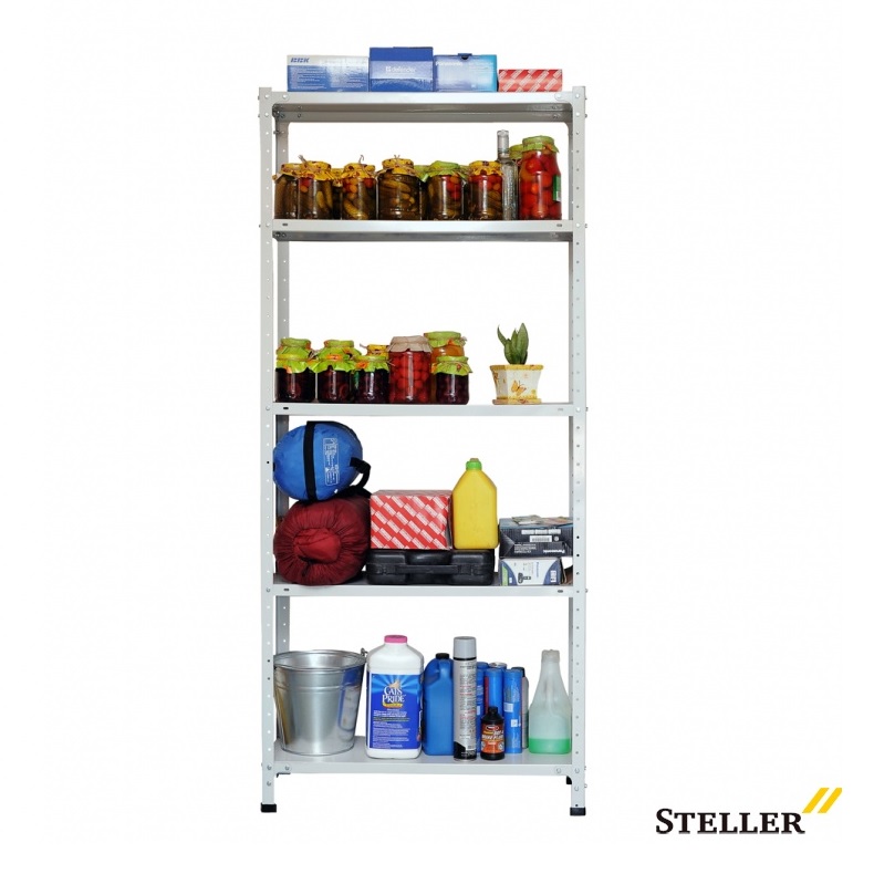 Стеллаж металл. "Steller" выс.1,45м, шир.0,7м, гл.0,3м, 4полки (мах нагр.на полку 100кг), Серый *1
