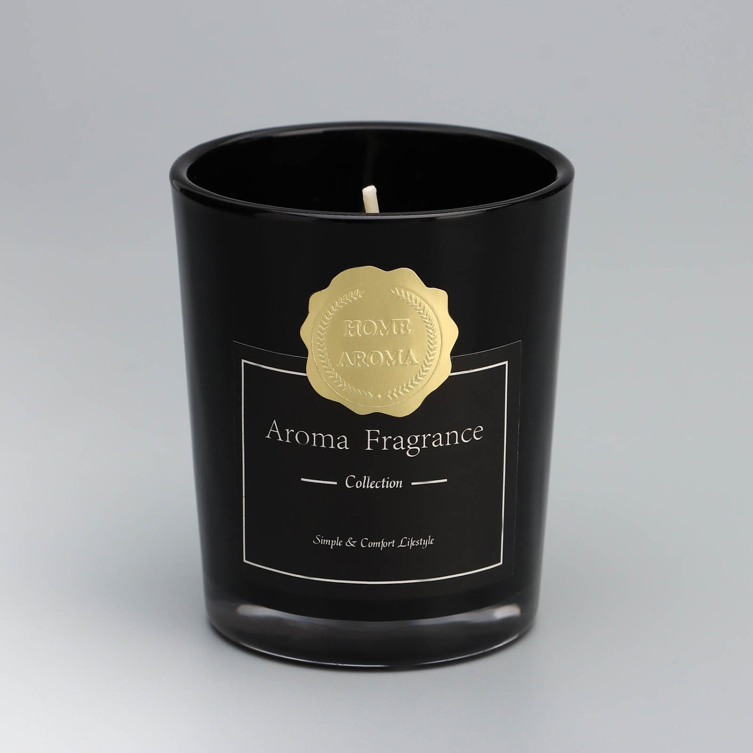 Свеча ароматическая "Aroma Candle",белый чай, черная, 5,5х6,5 см   9667573