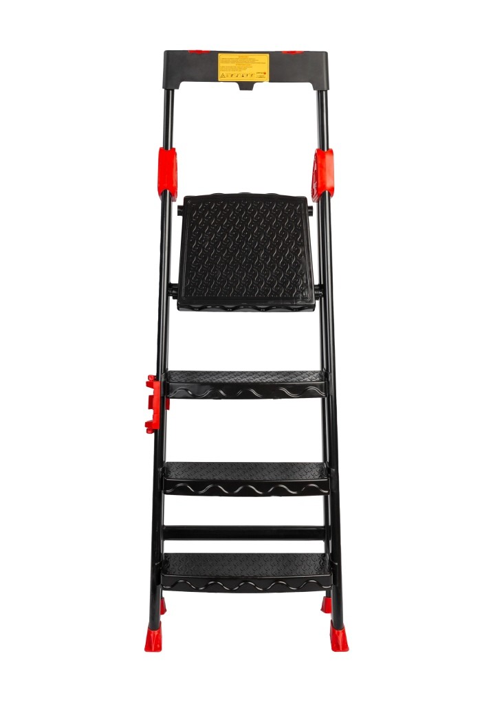 Стремянка стальная 4 ШИРОКИЕ Пласт.ступени, выс.верхн. площ.0,86м "COMFORT" 133504 "Perilla" *1