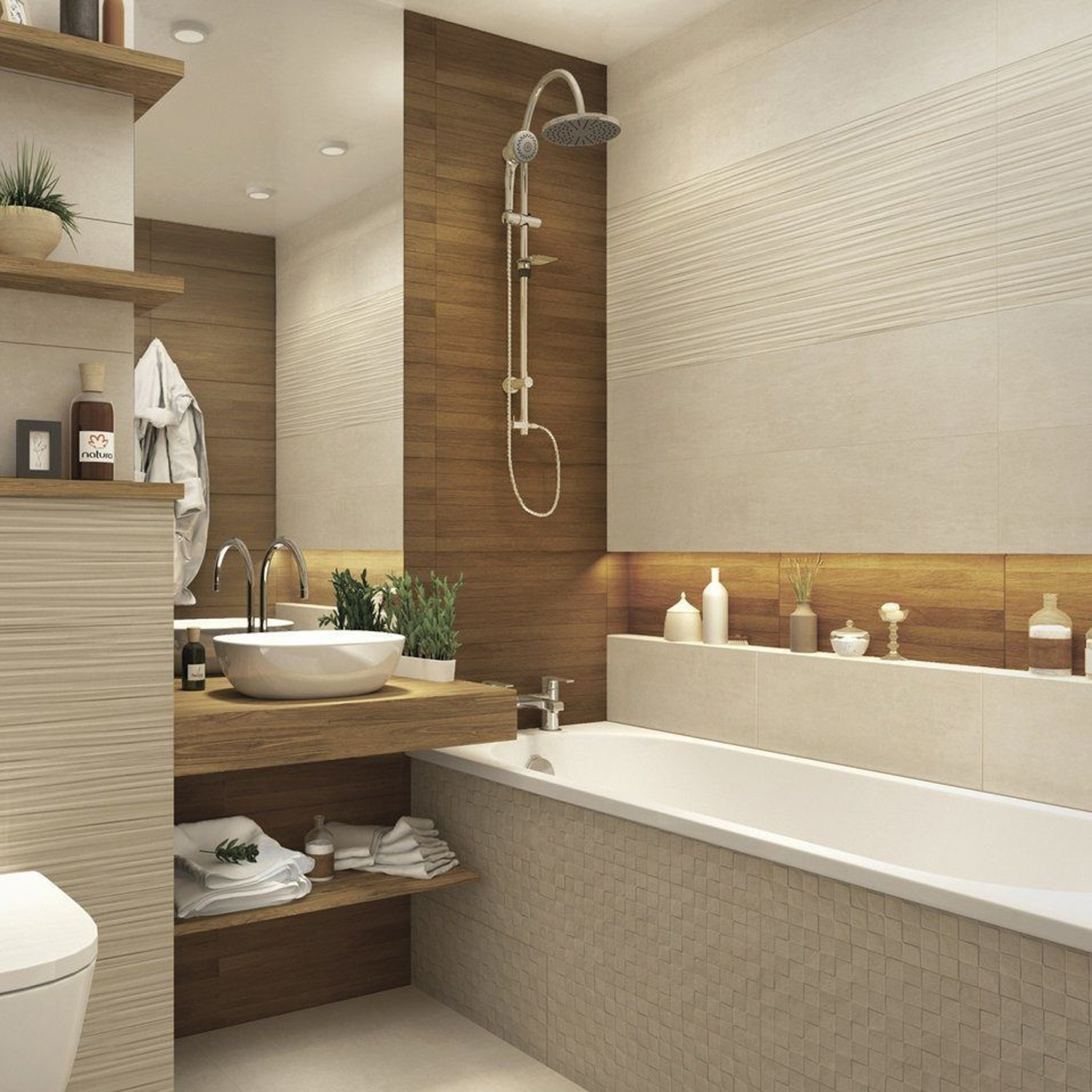 Плитка 60х25 см настенная 1.2 м² Gracia Ceramica Quatra, коричневый