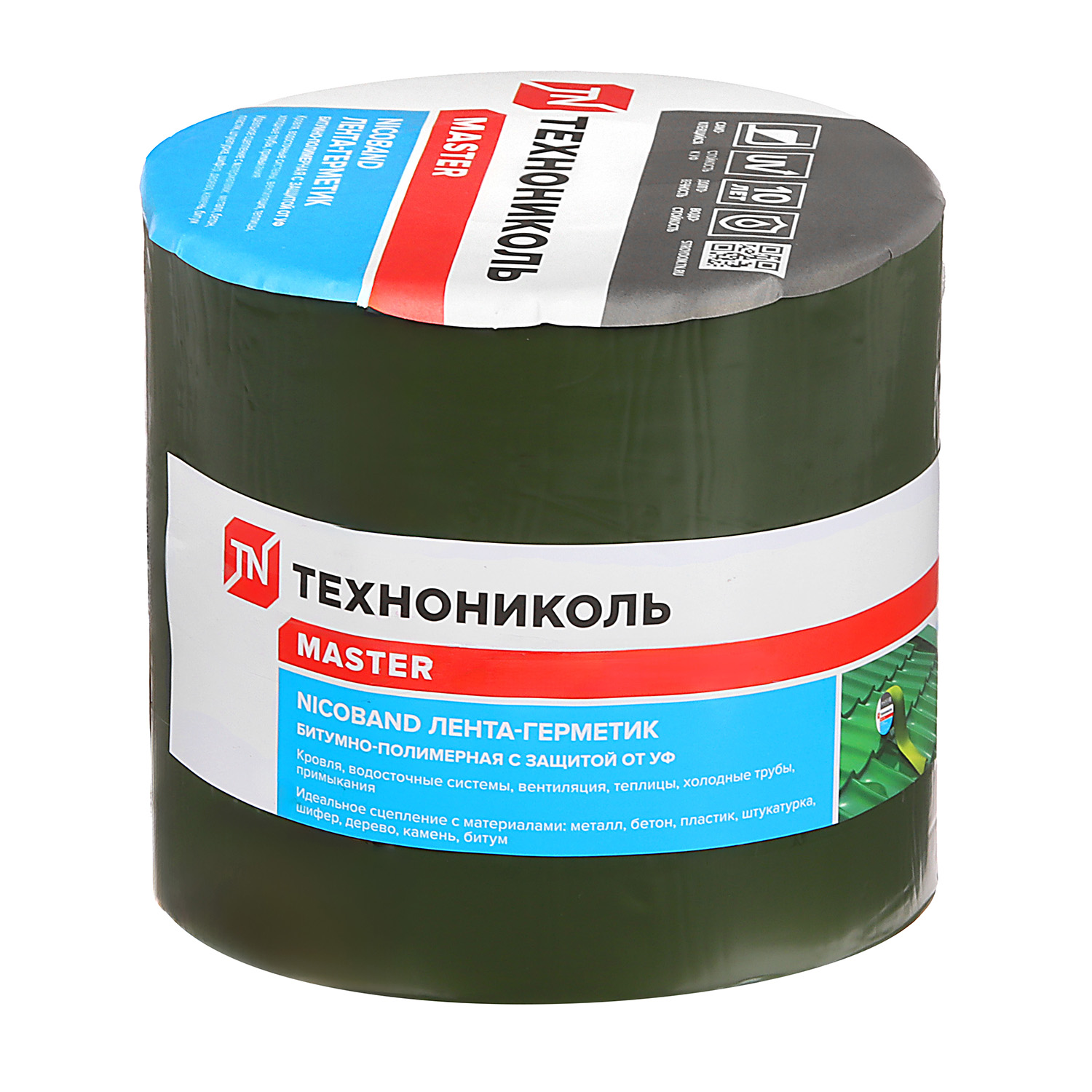 Лента-герметик 10х0.15 м ТехноНиколь Master Nicoband, зеленый Лента-герметик 10х0.15 м ТехноНиколь Master Nicoband, зеленый