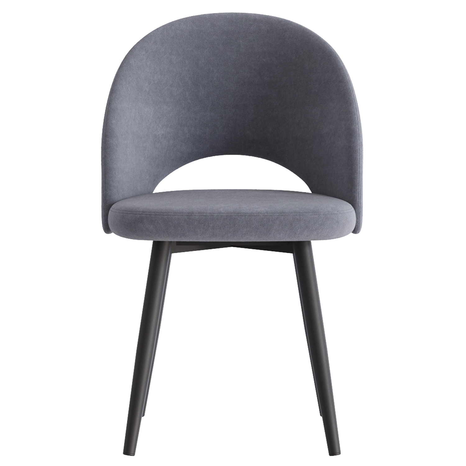 Кресло ШАДЕ 590x550xh875 парма 1016 темно-серый+ Каркас СТЕЛС Металл Черный матовый*4