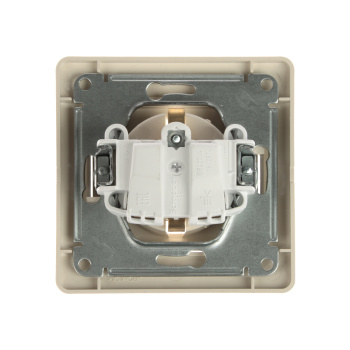 Розетка "Glossa" СП 1-мест. бежевая с/з GSL000242 *1/15