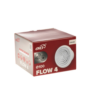 Вентилятор 100 FLOW 4 ВВ ERA (Ø100мм, с обратным клапаном, 107 м3/ч, Ø143мм) *1/24