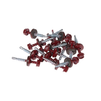 Саморезы кровельные BROZEX коробка 4,8*35 (100шт) RAL 3005 винно-красный *6