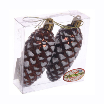 Ёлочные игрушки "Таинственное очарование" Шишки 9 см (набор 2шт), шоколад
