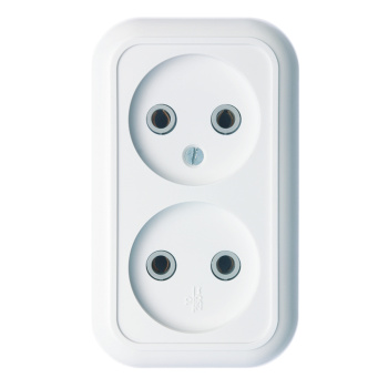 Розетка "Валентина" ОП 2-мест. белая РА10-382 *10/50