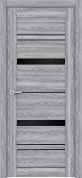 Дверное полотно остекленное 2000х800х38 мм Двери Гуд Х32, ривьера грей/черный