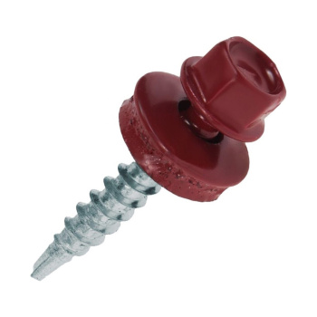 Саморезы кровельные BROZEX пакет 4,8*35 (10шт) RAL 3005 винно-красный *10/100