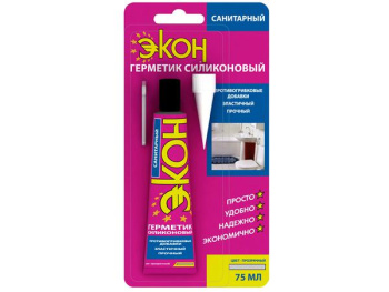 Герметик санитарный 70 мл ЭКОН, силиконовый, прозрачный