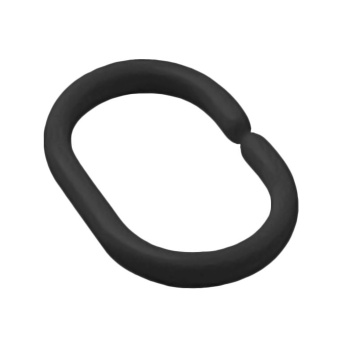 Кольца д/штор "Delphinium" пластик, черные матовые 12шт в блистере 104212 *1/144