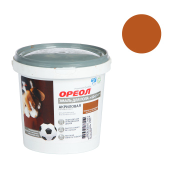 Эмаль акриловая 0.9 кг для пола Ореол, золотисто-коричневая, полуматовая