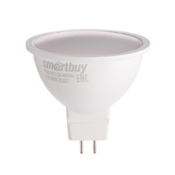 Лампа светодиодная Smartbuy, GU5.3, рефлектор MR16, 7 Вт, 560 Лм, 3000 К, теплый белый