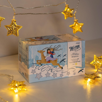 Гирлянда Нить 4м 20LED белый теплый Звездочка прозрачная нить 220V IP20 *1/20