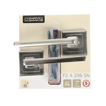 Ручка раздельная НИКЕЛЬ матовый A 206 SN Фабрика Замков *1/5/20