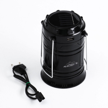 Фонарь кемпинговый аккумуляторный, солнечная батарея, 220V, раздвижной, микс, 14х10 см 1268444