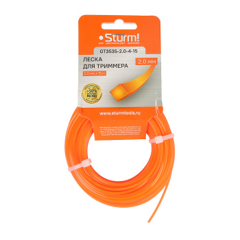 Леска 2,0мм квадрат 15м оранжевая (GТ3535-2.0-4-15) STURM *1/60/240 Леска 2,0мм квадрат 15м оранжевая (GТ3535-2.0-4-15) STURM *1/60/240