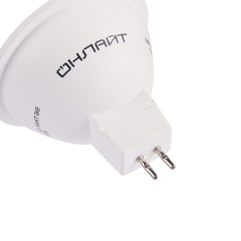 Лампа светодиодная ОНЛАЙТ, GU5.3, рефлектор MR16, 5 Вт, 375 Лм, 4000 К, нейтральный белый Лампа светодиодная ОНЛАЙТ, GU5.3, рефлектор MR16, 5 Вт, 375 Лм, 4000 К, нейтральный белый