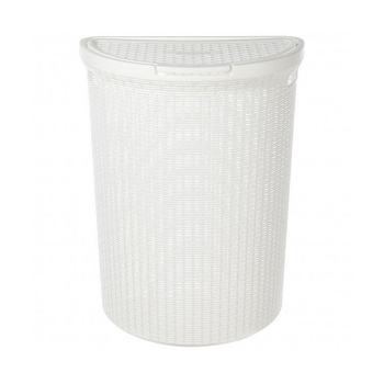 Корзина для белья пластм. 45л "Eco style" 460х265х610мм Белый арт.431217616 ("Бытпласт") *1/5