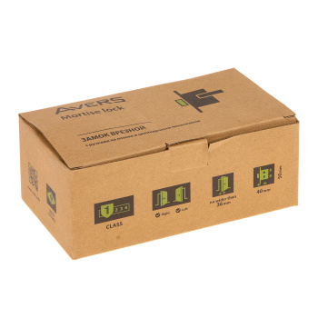 Замок врезной Avers 0827/60, 50 мм, ключ, вертушка, цвет бронза