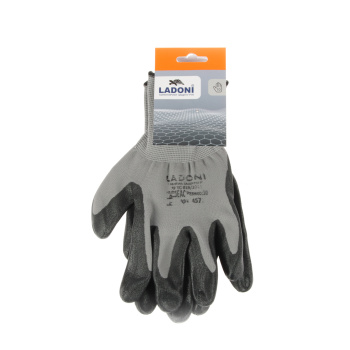 Перчатки ХБ с нитрил облив, 13кл 4нит графит  (арт.4577) Doloni Перчатки ХБ с нитрил облив, 13кл 4нит графит  (арт.4577) Doloni