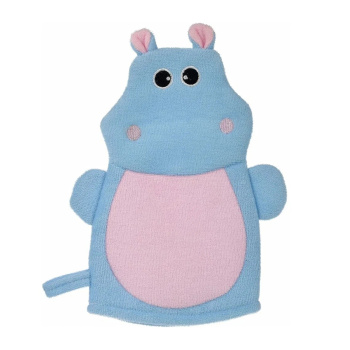 Мочалка для нежной и чувствительной кожи Зверушки 23х21 см (лягушка, заяц, хрюшка, бегемот, кор