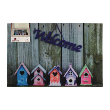 Коврик 40*60 см влаговпитывающий "Samba" "Welcome" скворечники "VORTEX" (арт.24212) *1/15