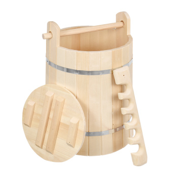 Кадка для воды и заготовки солений 10 л. с замком и гнётом, липа, "Банные штучки" /1