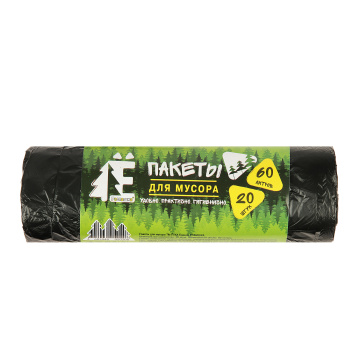 Мешки для мусора  60л*20шт толщ.6мкм "Ё" ПНД арт.ЕЛР60-20/45 "Ромашка" *45