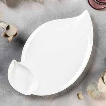 Блюдо с соусником "Бланш.Лист" 34х21х3 см 4105905