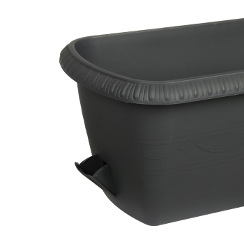 Ящик д/цветов пластм. "Lе Jardin" 40х19х15см с др.реш. прик.вент. Графит108-27 (Tek.A.Tek) *1/10